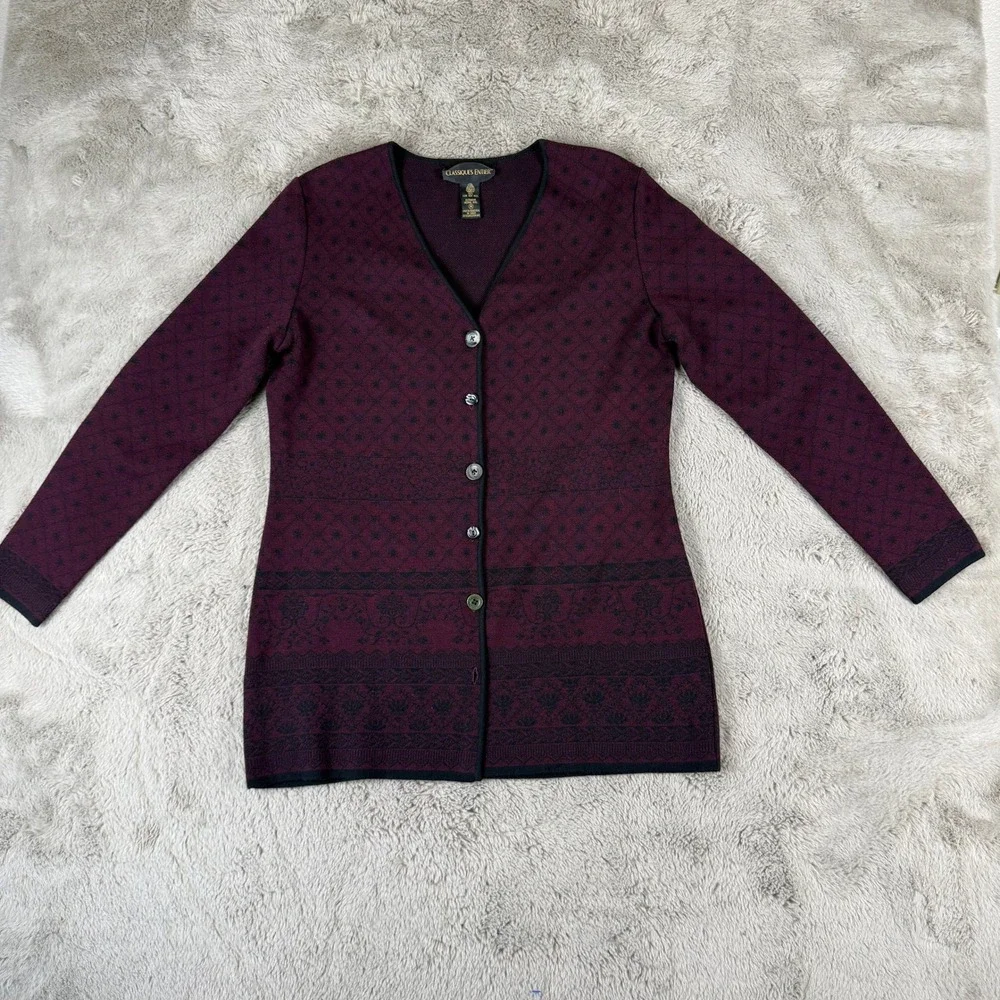 Classiques Entier Wool Cardigan Sweater Grandpa Extra Fine Merino M‎ (See pics)